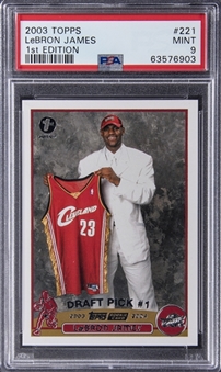 2003 Topps 1st Edition #221 LeBron James Rookie Card - PSA MINT 9